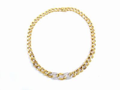 Girocollo in Oro Giallo e Bianco con Diamanti