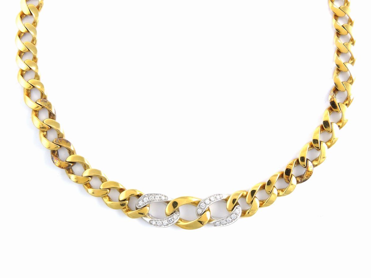 Girocollo in Oro Giallo e Bianco con Diamanti