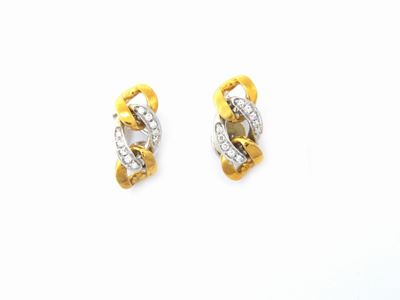 Orecchini in Oro Bianco e Giallo con Diamanti