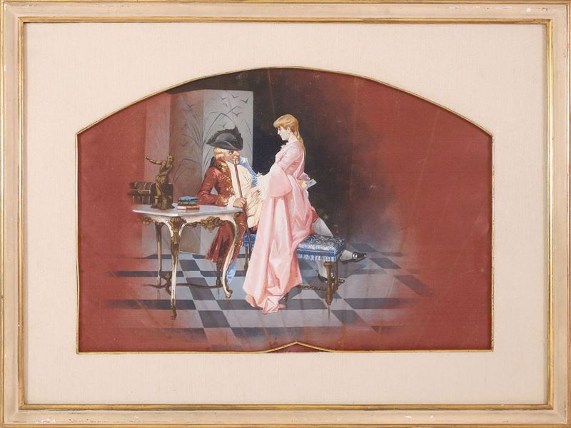 Scuola Toscana Dell'inizio del XX Secolo - Scena Galante