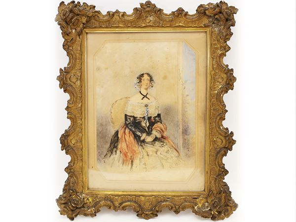Scuola inglese della prima met&#224; del XIX secolo : Portrait Katharine Daubney  - Auction The Art of Furnishing - Maison Bibelot - Casa d'Aste Firenze - Milano