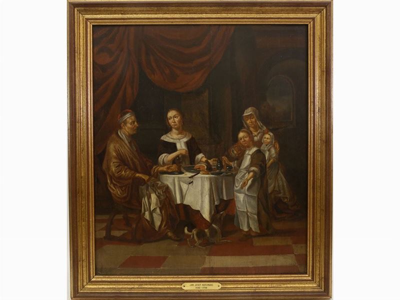 Maniera di Jan Josef Horemans, XVIII/XIX Secolo - Scena di Banchetto