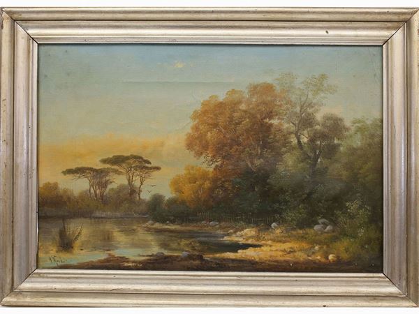 Henry Marko : Landscape with a lake  ((1855-1921))  - Auction Modern and Contemporary Art - Maison Bibelot - Casa d'Aste Firenze - Milano