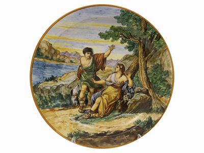 Piatto da Parata in Terracotta Smaltata Zaccagnini