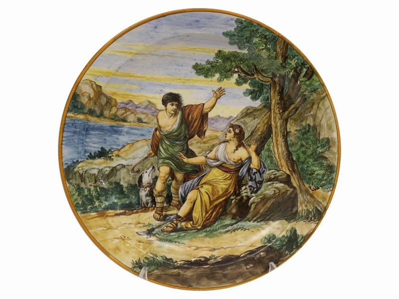 Piatto da Parata in Terracotta Smaltata Zaccagnini