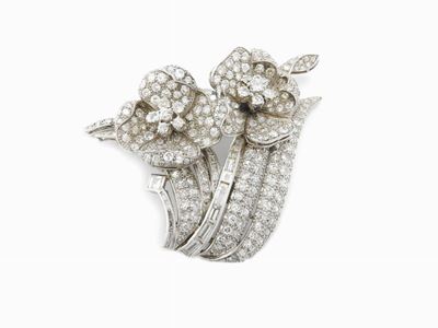 Spilla in Oro Bianco e Diamanti