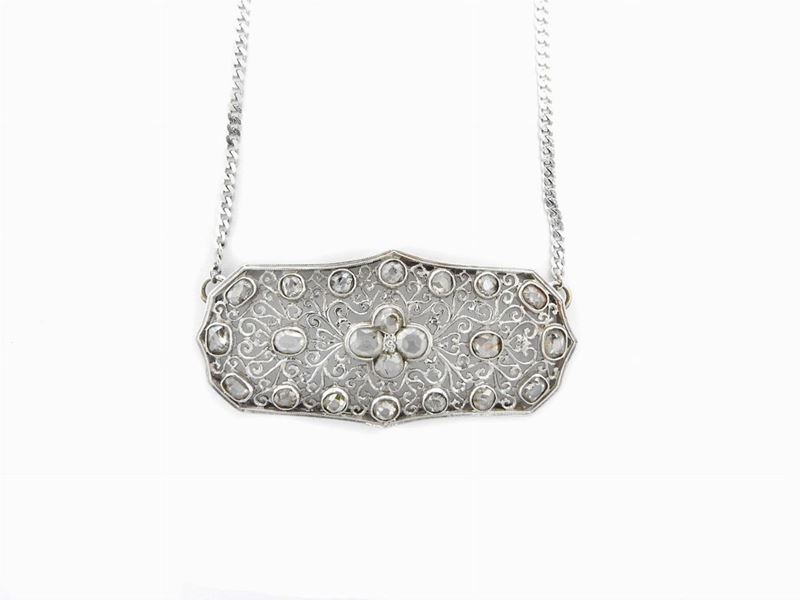 Collana in Oro Bianco con Diamanti