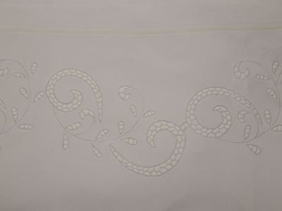 Parure Matrimoniale in Puro Lino Bianco Ricamato, Artigianato Fiorentino