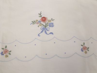Parure per Letto Matrimoniale in Puro Lino Bianco, Artigianato Fiorentino