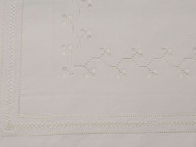 Parure per Letto Matrimoniale in Puro Lino Bianco, Artigianato Fiorentino