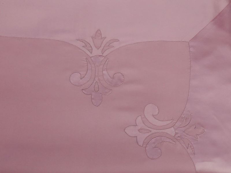 Completo Matrimoniale in Pura Seta Rosa, Artigianato Fiorentino