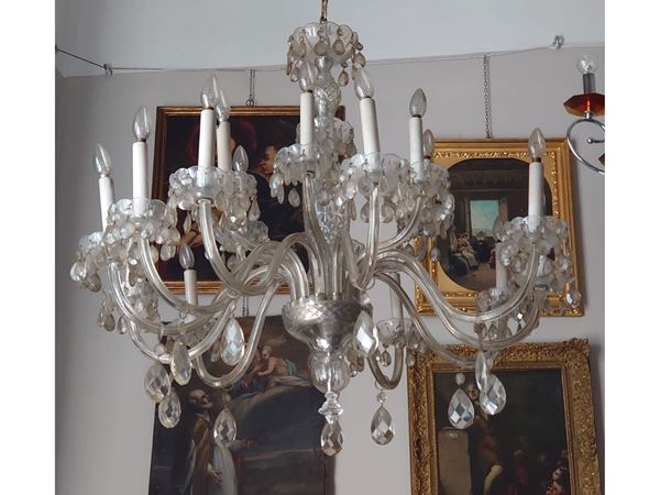 A chrystal chandelier