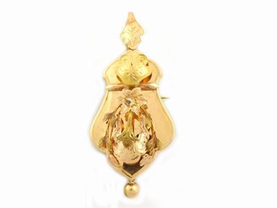 Spilla Pendente in Oro Rosa e Giallo 585/000