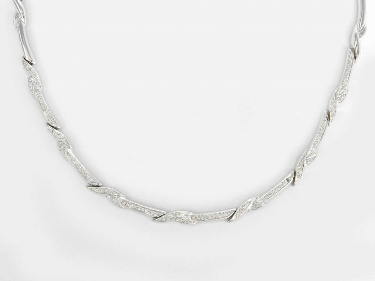 Girocollo in Oro Bianco con Diamanti