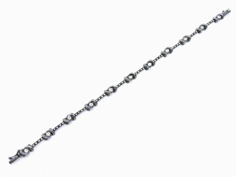 Bracciale in Oro Brunito con Diamanti