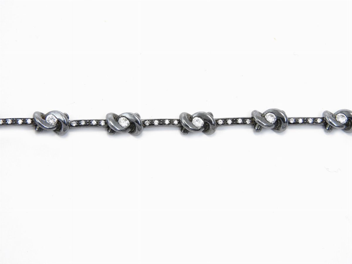 Bracciale in Oro Brunito con Diamanti