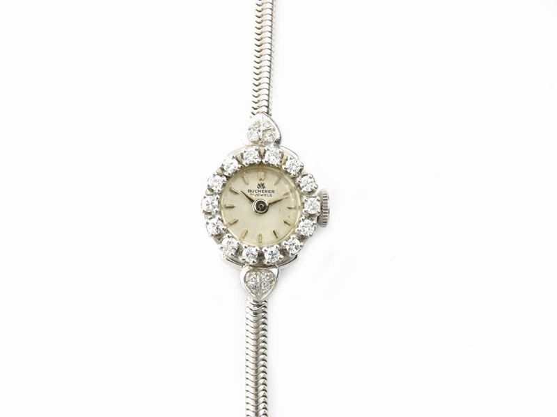 Orologio da Polso per Donna Bucherer in Oro Bianco con Diamanti