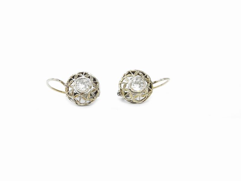 Orecchini in Oro Bianco con Diamanti