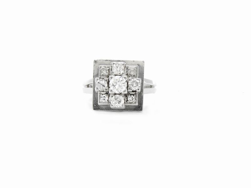 Anello in Oro Bianco con Diamanti