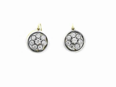 Orecchini in Oro Giallo e Argento con Diamanti