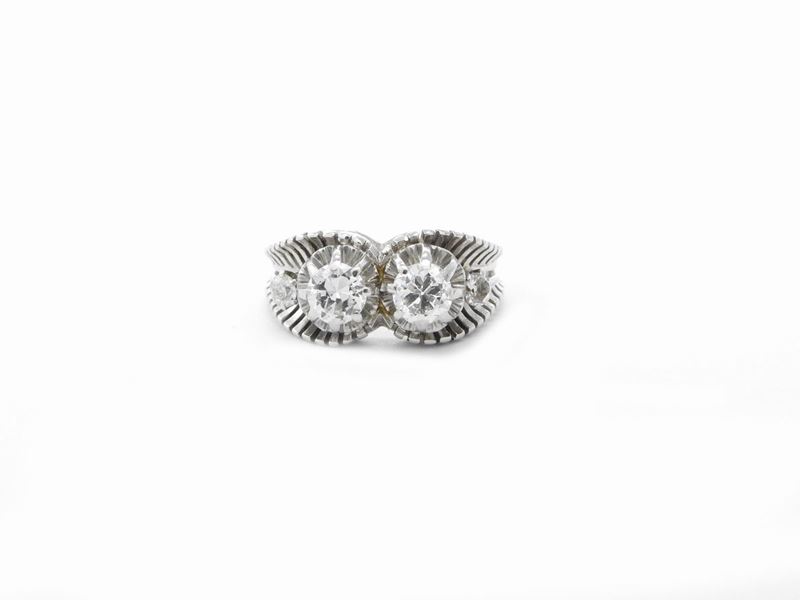 Anello in Oro Bianco con Diamanti