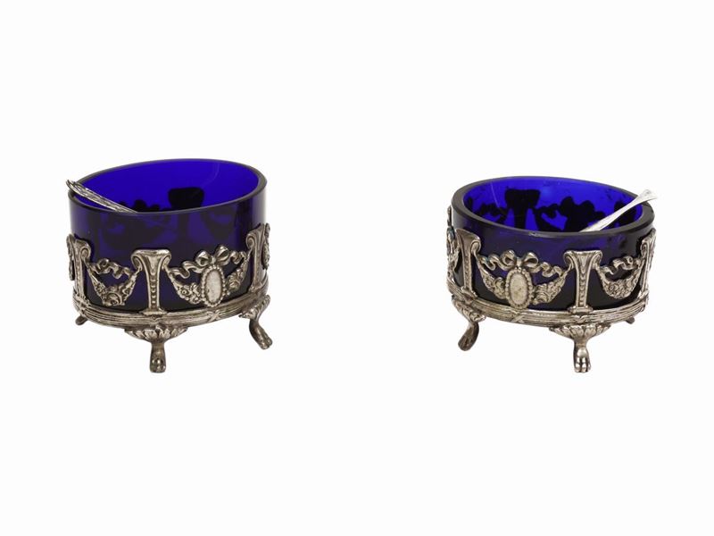 Coppia di Antiche Saliere in Argento