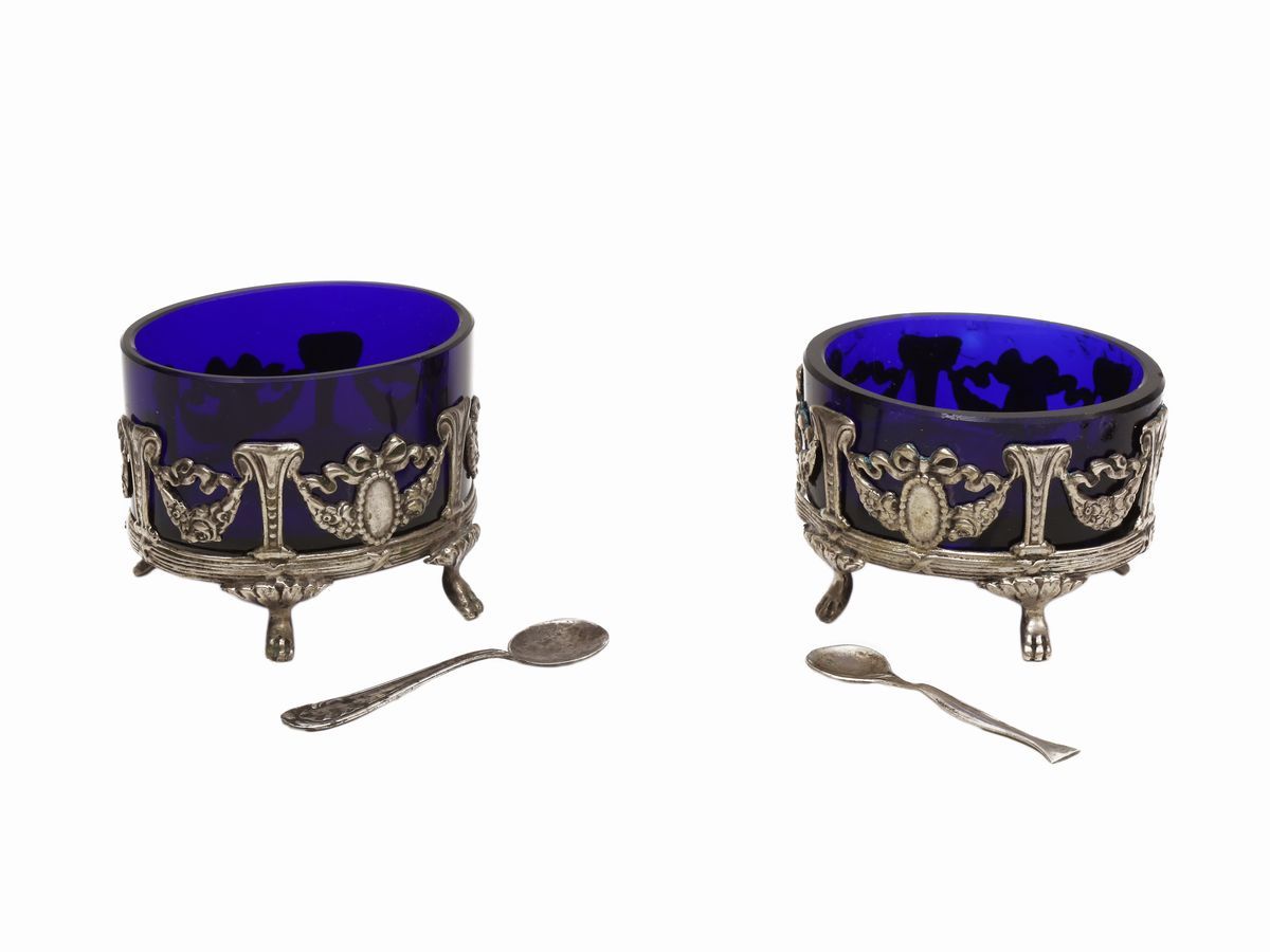 Coppia di Antiche Saliere in Argento