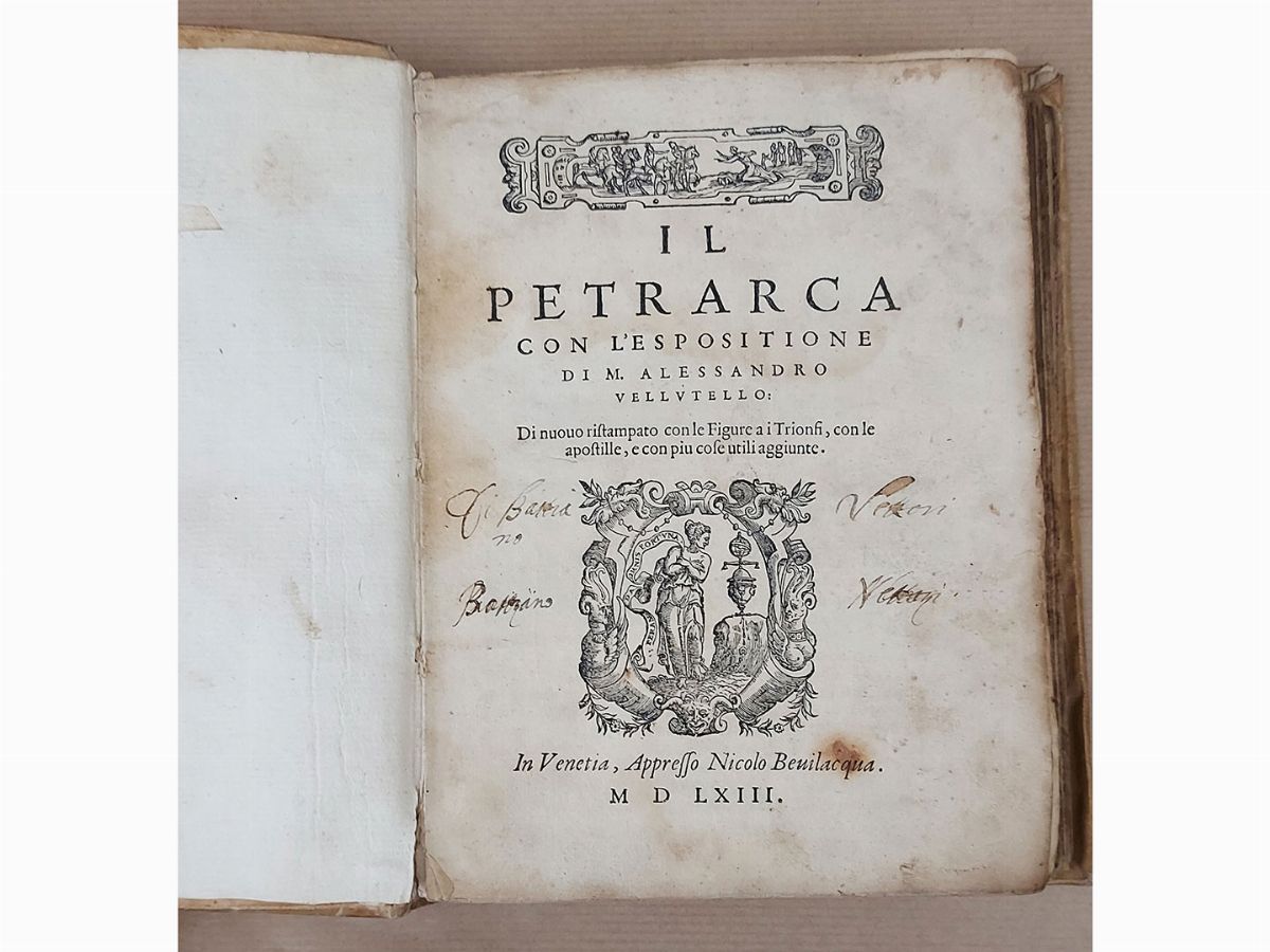 Il Petrarca con L’espositione di M. Alessandro Vellutello