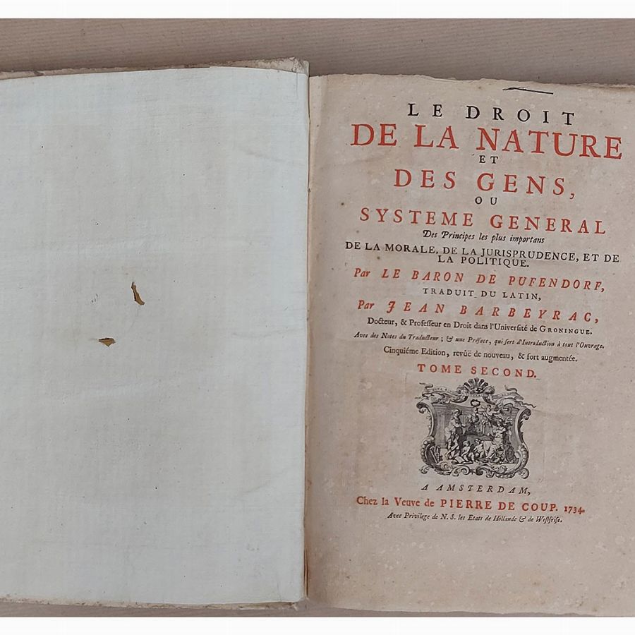 Samuel Pufendorf Von Pufendorf, [samuel] le Baron De - Le Droit De la Nature Et Des Gens