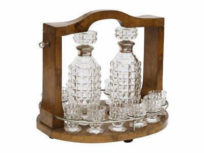 Set da Liquore in Cristallo e Radica