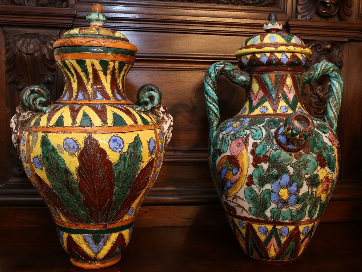 Due Orcetti in Terracotta Smaltata