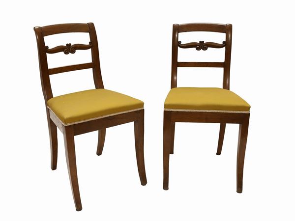 A pair of walnut chairs