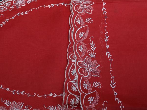 Red linen placemats lot
