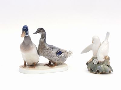 Due Gruppi di Volatili in Porcellana, Rosenthal e Royal Copenhagen