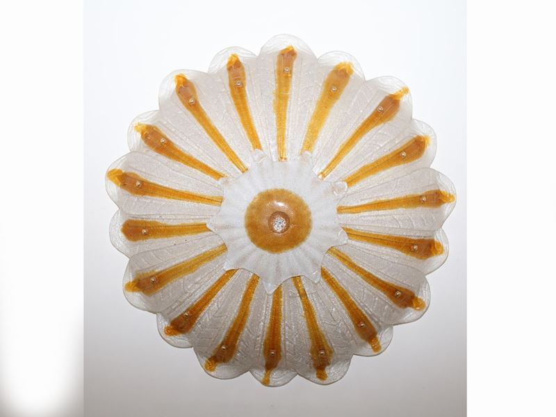 Grande Plafoniera o Applique in Vetro Soffiato di Murano