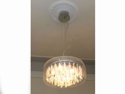 Lampadario in Vetro Soffiato Incolore