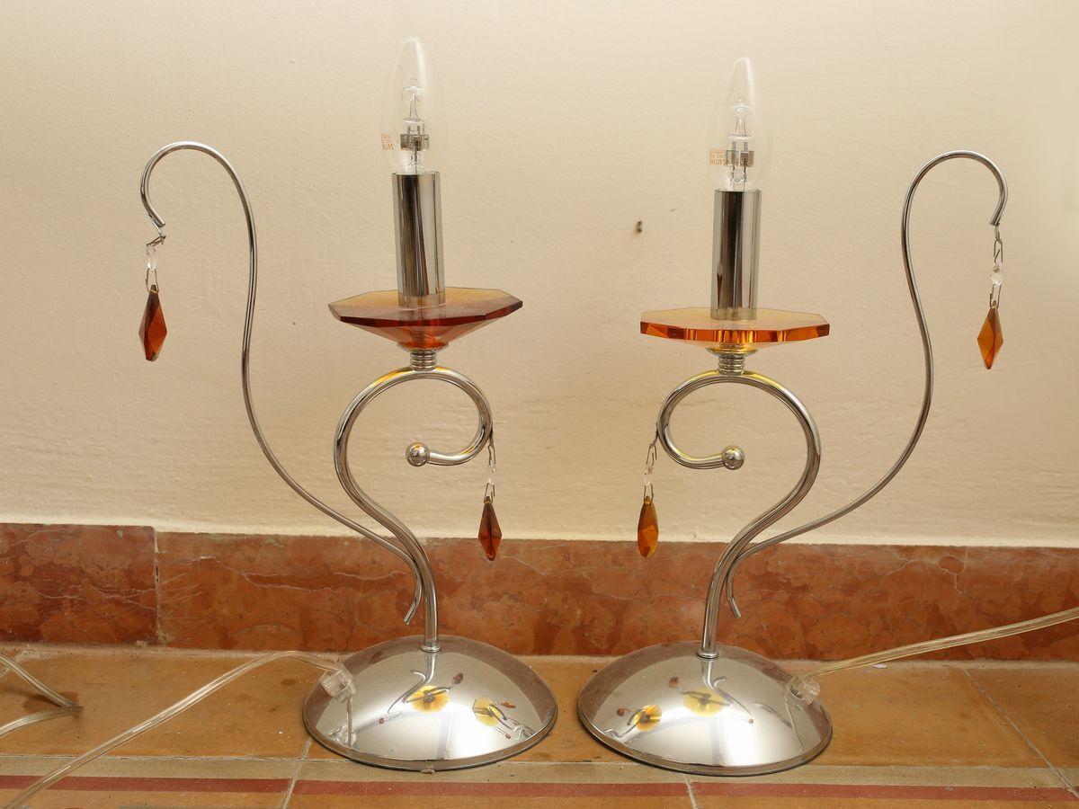 Lampadario in Metallo Cromato