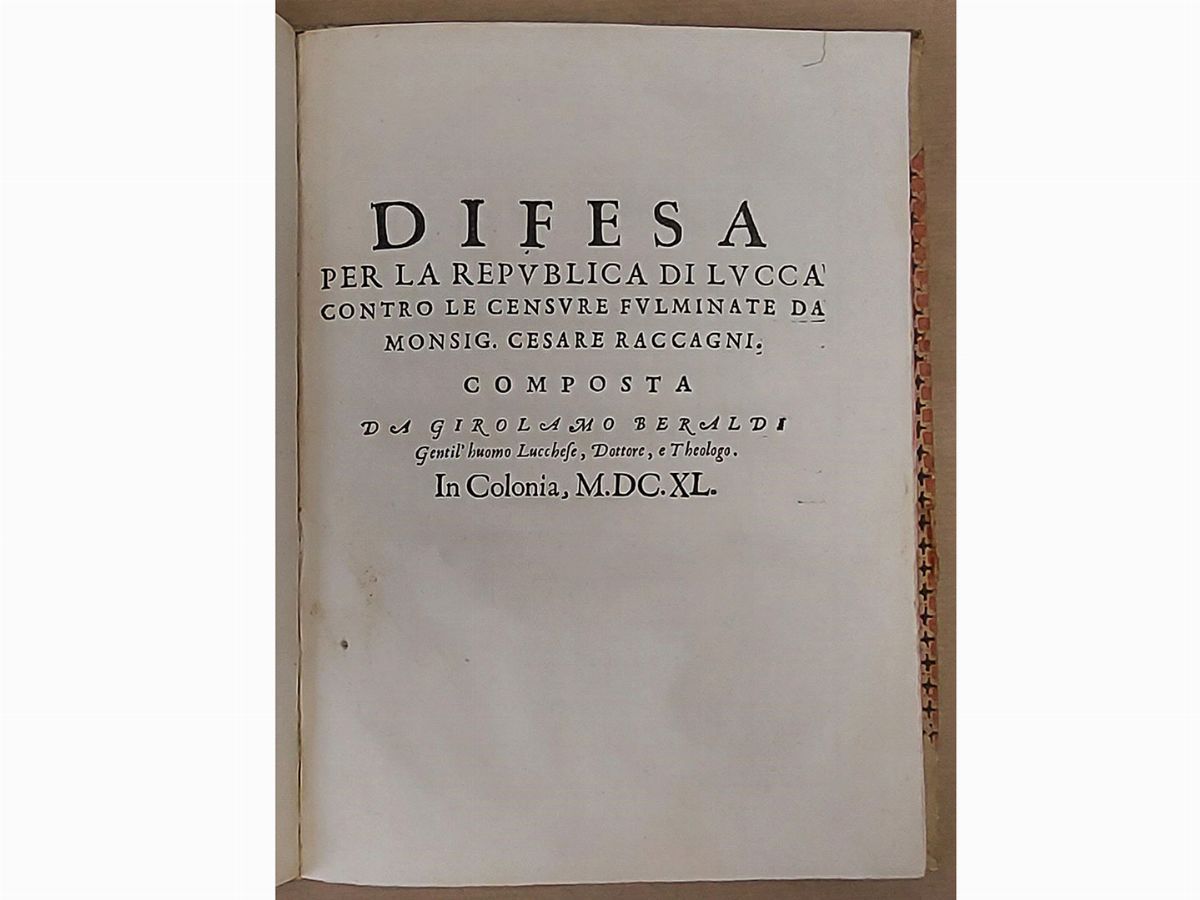 Girolamo Beraldi - Relatione di Alcuni Successi Occorsi alla Repubblica di Lucca