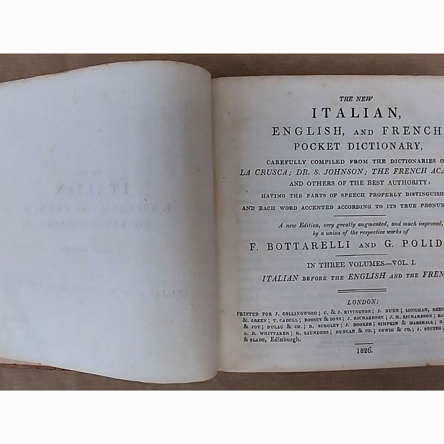 The New Italian Engish, And French Pocket Dictionary