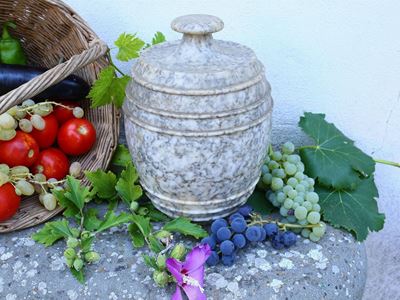 Contenitore a Botticella in Porfido Grigio