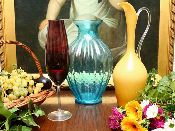Three glass vases  - Auction Tuscan style: curiosities from a country residence - Maison Bibelot - Casa d'Aste Firenze - Milano