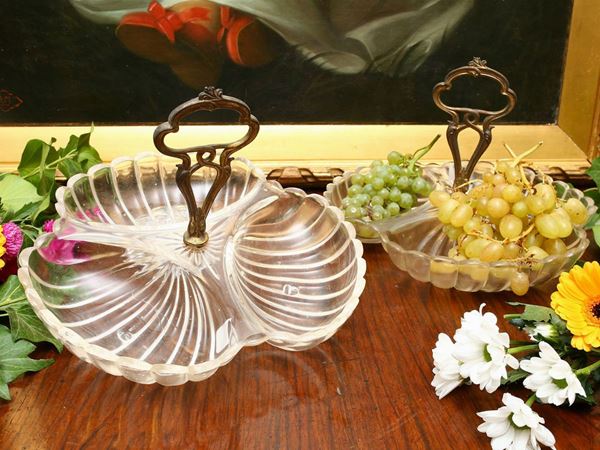 Two glass appetizer trays  (early 20th century)  - Auction Tuscan style: curiosities from a country residence - Maison Bibelot - Casa d'Aste Firenze - Milano