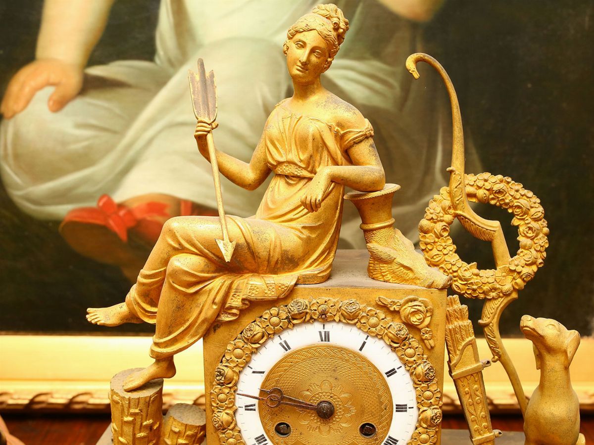Orologio da Mensola in Bronzo Dorato