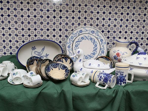 Large batch of home accessories in blue monochrome  - Auction Tuscan style: curiosities from a country residence - Maison Bibelot - Casa d'Aste Firenze - Milano