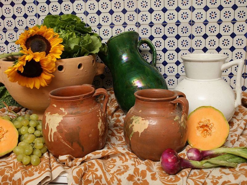 Lotto di Accessori Rustici in Terracotta