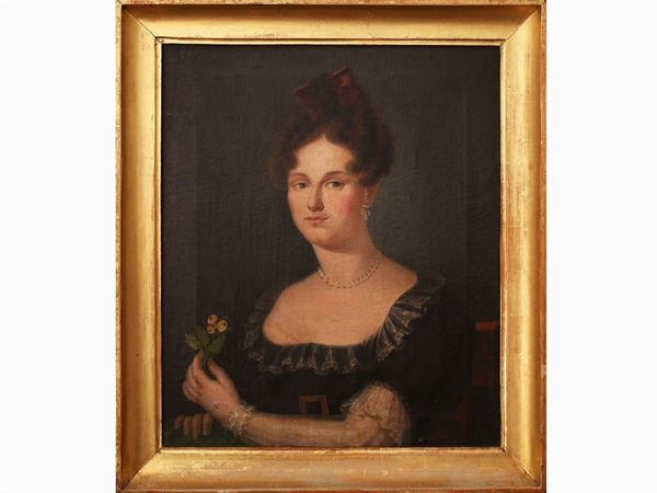 Scuola lombarda - Portrait of a gentlewoman with flower
