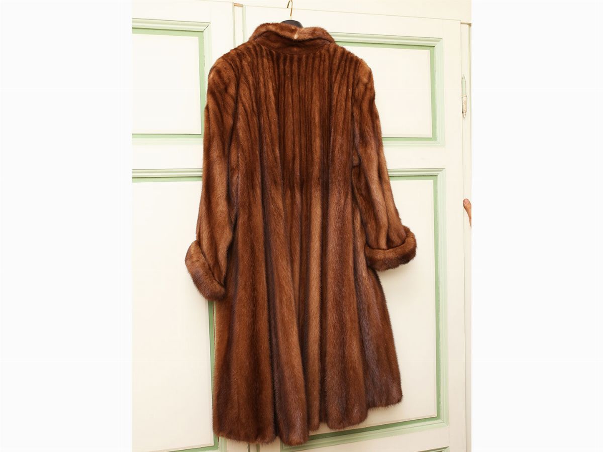 Cappotto Lungo in Visone Color Biscotto