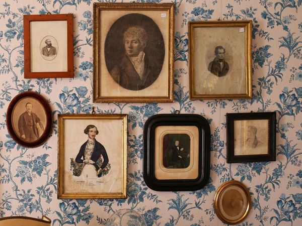 Collection of eight male portraits  (19th/20th century)  - Auction Tuscan style: curiosities from a country residence - Maison Bibelot - Casa d'Aste Firenze - Milano
