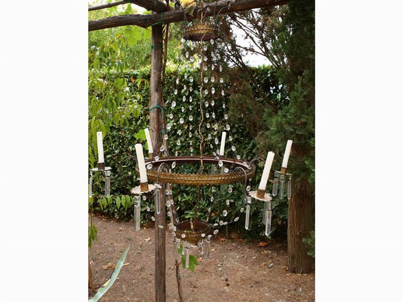 Lampadario a Paniere in Tole