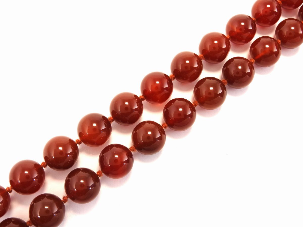 Collana in Corniola con Fermezza in Oro Giallo